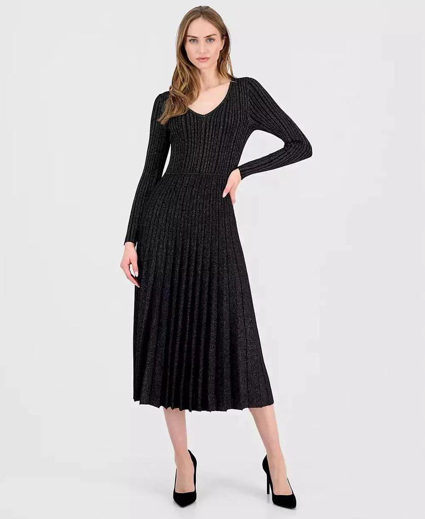 knee length dresses for ladies T-Tahari Smocked Sleeveless Midi Dress