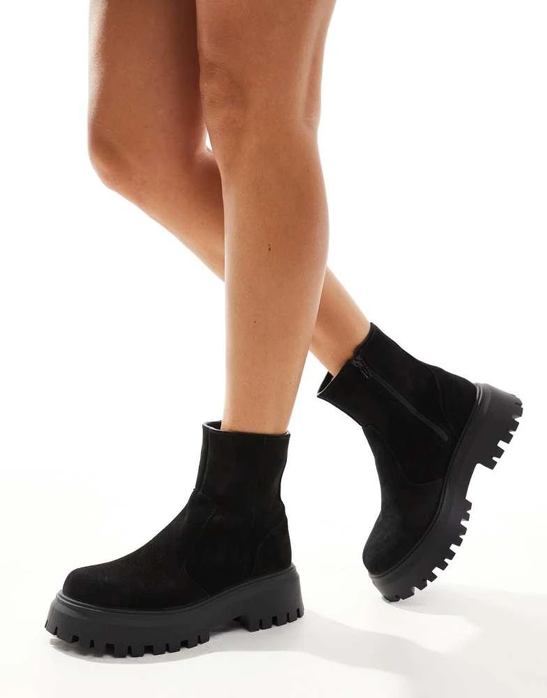 ASOS ASOS DESIGN Antigua suede sock boots in black 1