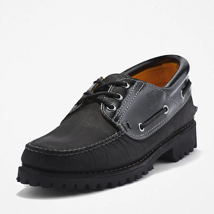 Timberland Timberland® 3-Eye Lug Handsewn Boat Shoe for Men in Black 8