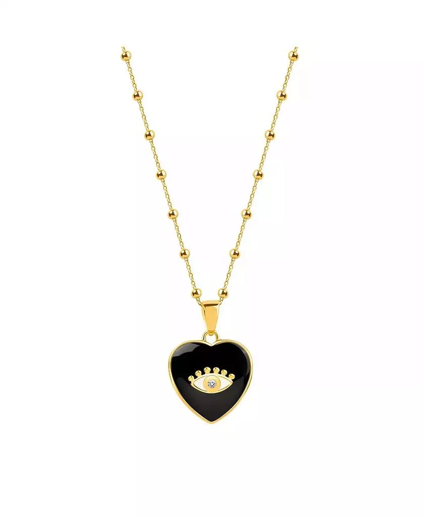 Karma and Luck Grounded In Love Black Onyx Heart Pendant Necklace