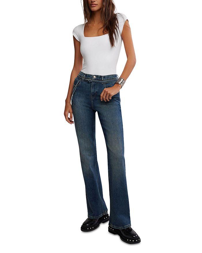 Free People Sabine High Rise Slim Jeans in Hibernate