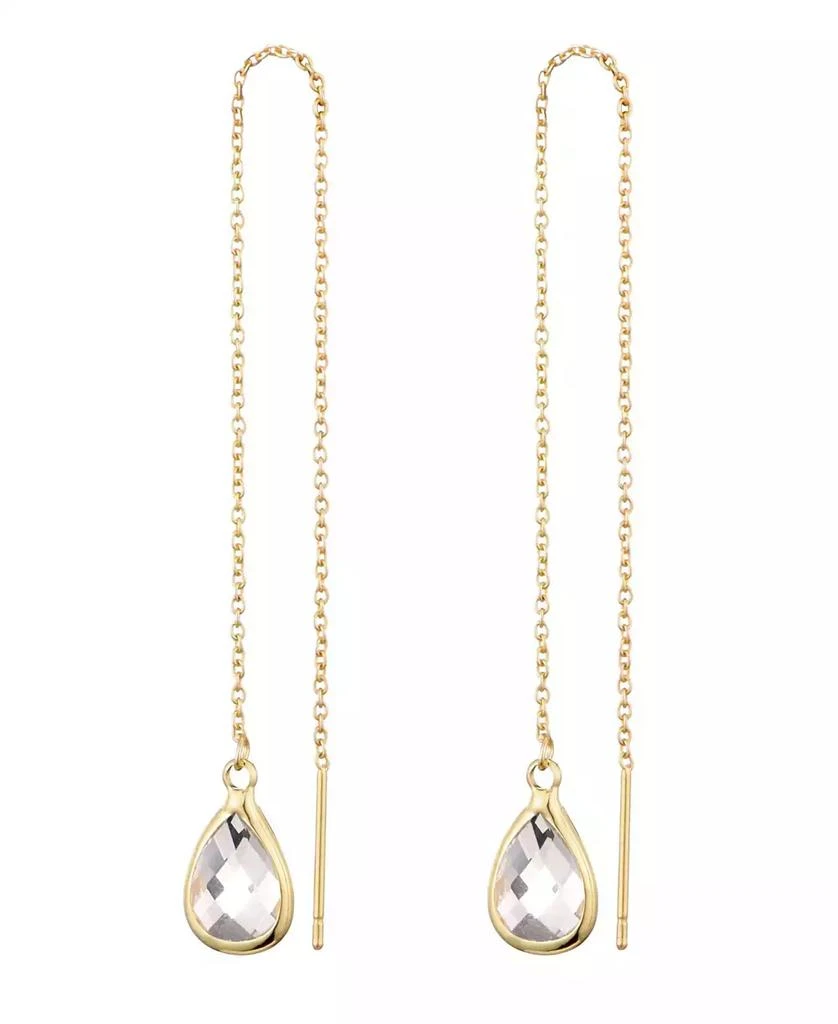ADORNIA Gold Clear Crystal Threader Earrings