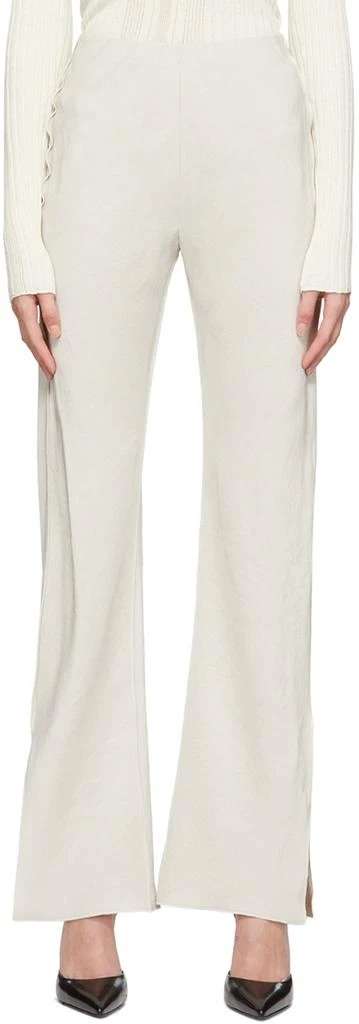 Yuzefi Off-White Acetate Trousers 1