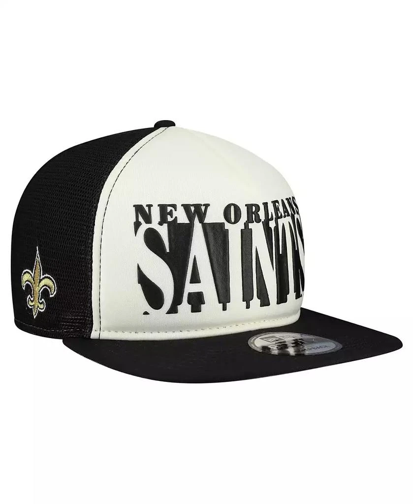 New Era Men
s Cream/Black New Orleans Saints Cutout A-Frame 9FIFTY Snapback Hat