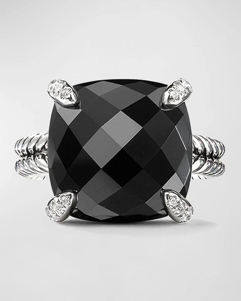 David Yurman Chatelaine Ring with Gemstone and Diamonds in Silver, 14mm 5