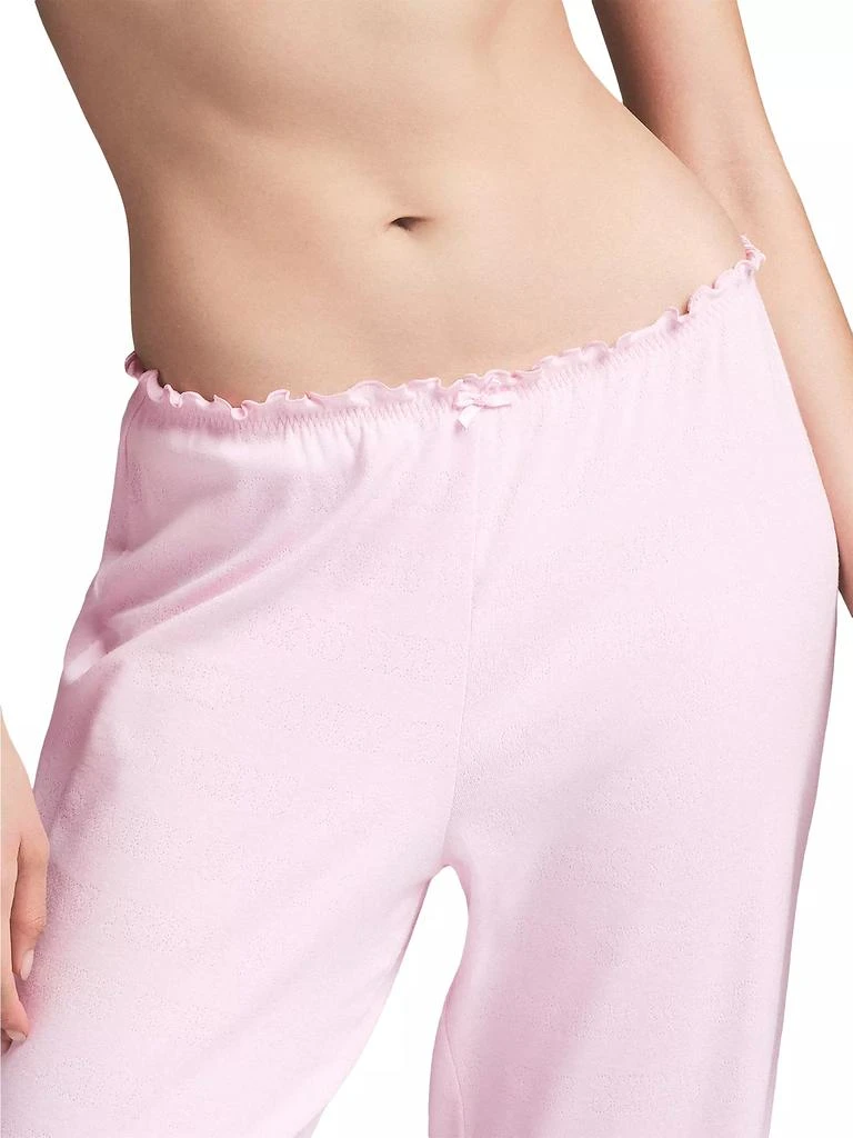 SKIMS Logo Pointelle Straight Leg Pants 3