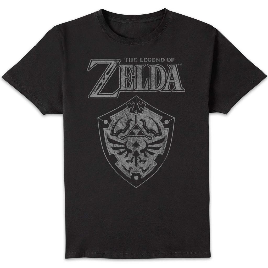 Nintendo The Legend of Zelda Hyrule Shield Distressed Unisex T-Shirt - Black