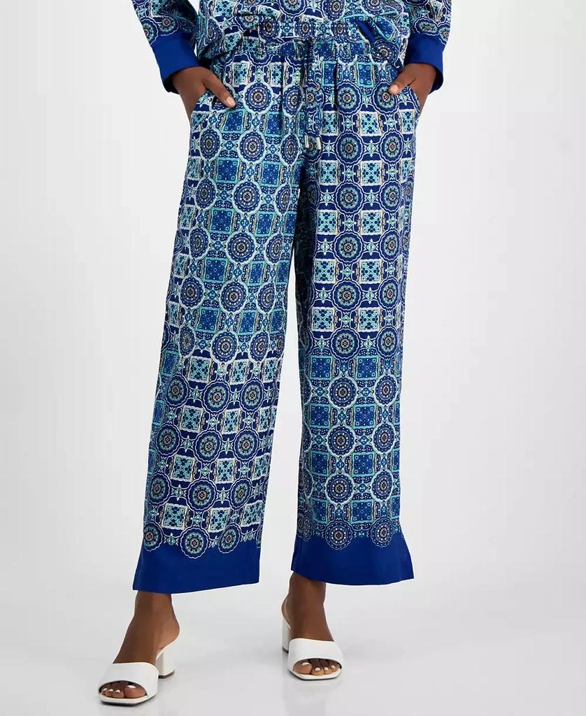 Nautica Jeans Women's Foulard-Print Straight-Leg Pants 3