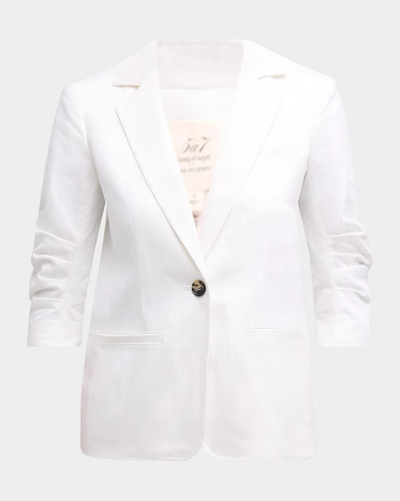 Cinq a Sept Khloe 3/4-Sleeve White Denim Blazer 1