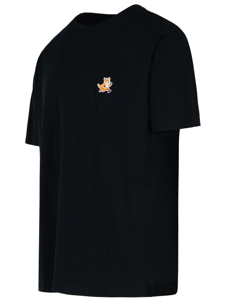 Maison Kitsune Maison Kitsuné 'Speedy Fox' Black Cotton T-Shirt