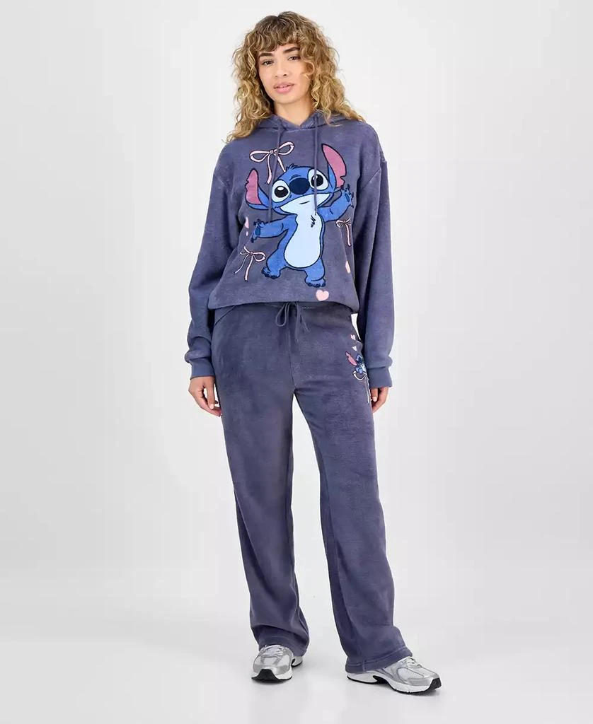 Disney Juniors' Stitch Plush Fleece Sweatpants 1