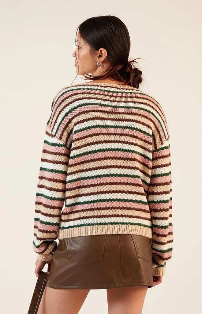 LA Hearts Boat Neck Striped Sweater 3