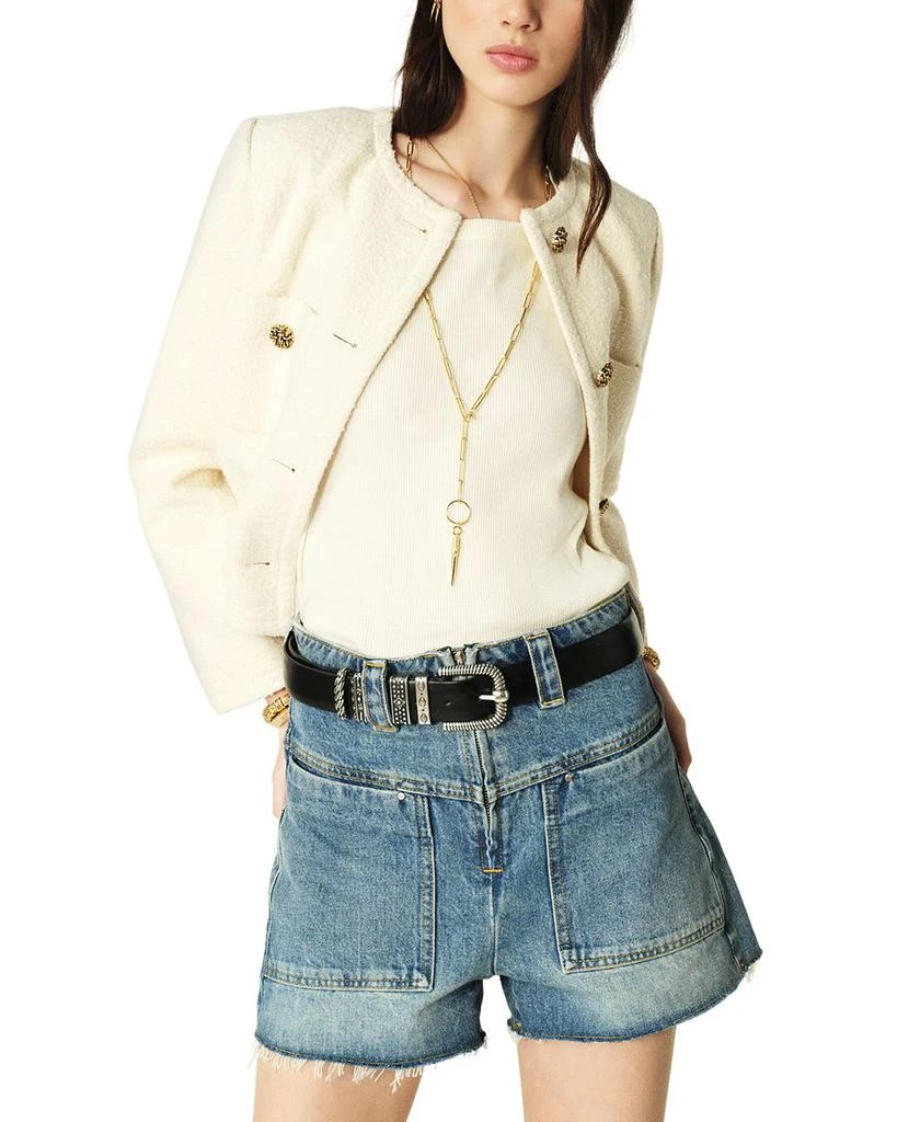 ba&sh David Denim Shorts in Light Used Blue 7