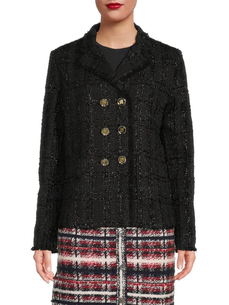 Giambattista Valli Metallic Tweed Double-Breasted Blazer