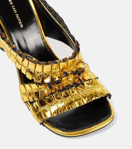 Dries Van Noten 95 Metallic leather sandals 5