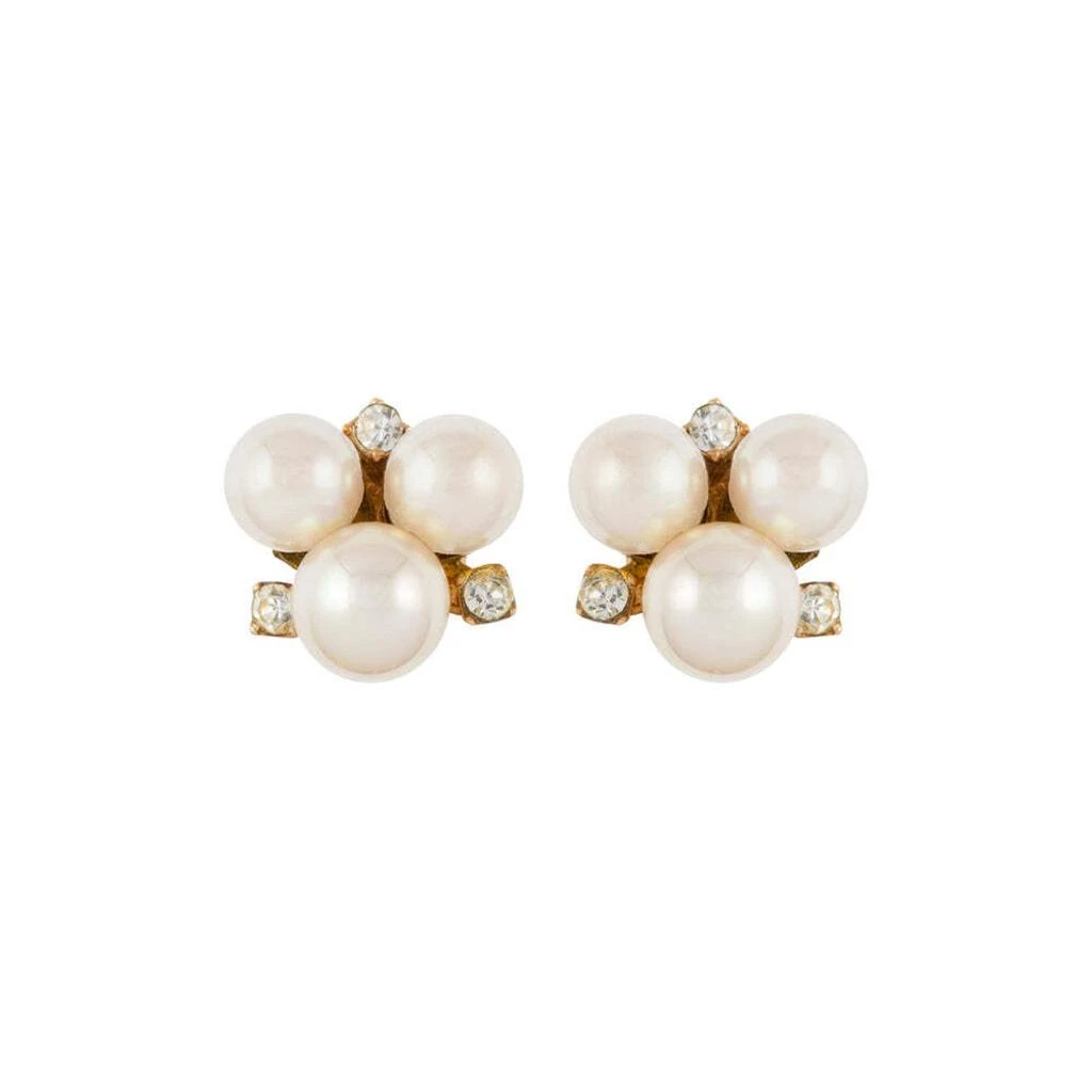Susan Caplan Vintage 1980s vintage christian dior faux pearl clip-on earrings 1