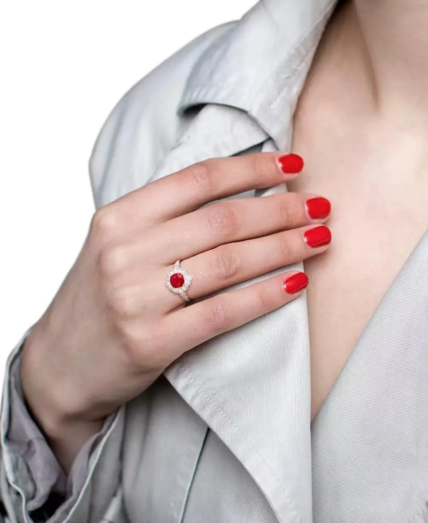 Macy
s Ruby (1-1/4 ct. t.w.) 
Diamond (1/3 ct. t.w.) Halo Ring in 14k White Gold 2