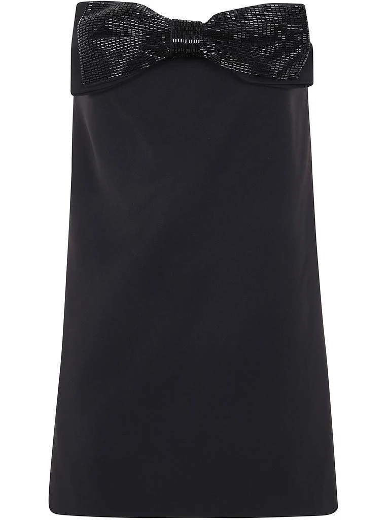 Self Portrait BLACK CREPE BANDEAU MINI DRESS 1