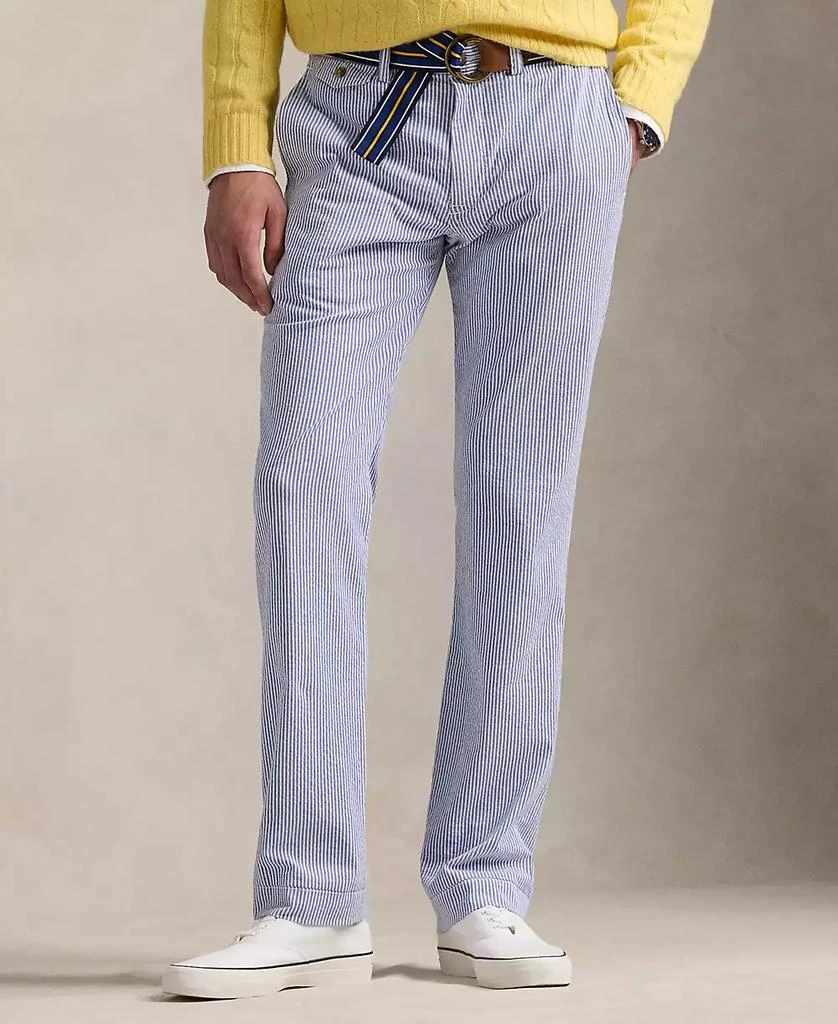 Ralph Lauren Men's Stretch Straight-Fit Seersucker Pants 4