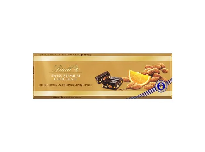 LINDT Tablette SWISS PREMIUM CHOCOLATE Noir Orange 300g 1