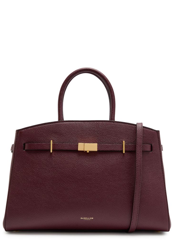 Demellier The Hudson midi grained leather top handle bag - Tote