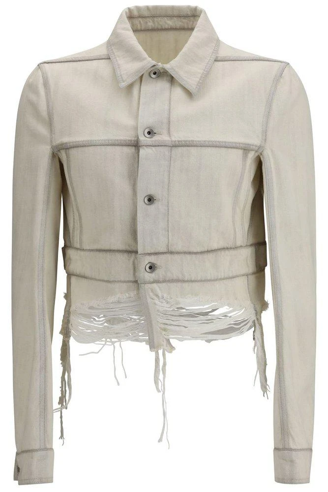 Rick Owens Rick Owens Distressed Buttoned Denim Jacket