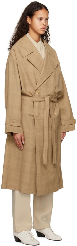 Lemaire Beige Double-Breasted Trench Coat