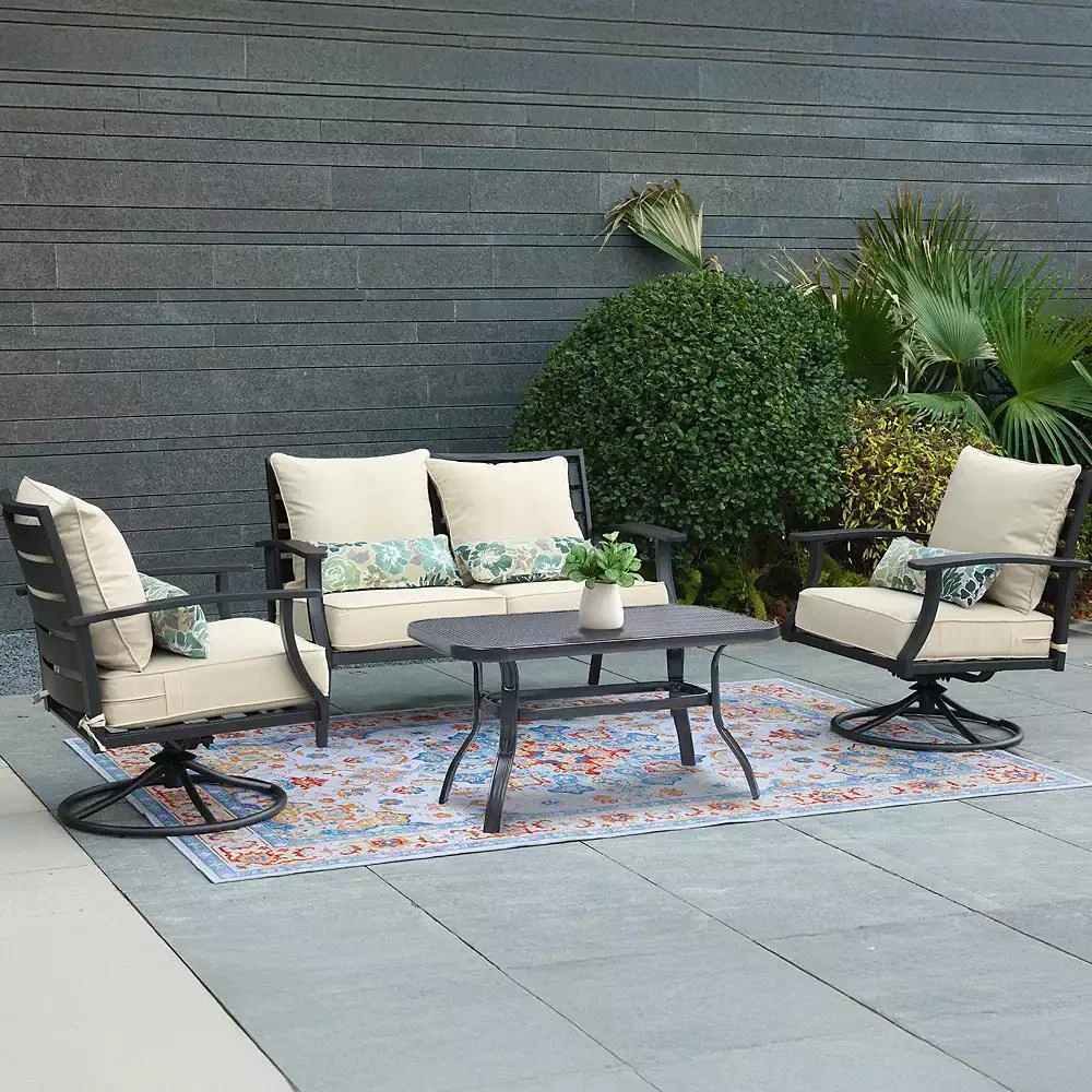 Aoodor Dining Chair Seat Cushion 23” W x 25.6” D x 5.1” H,cushion for Indoor&Outdoor 23” W x 20” D. (2 Back 2 Seater 2 Pillow ) 2