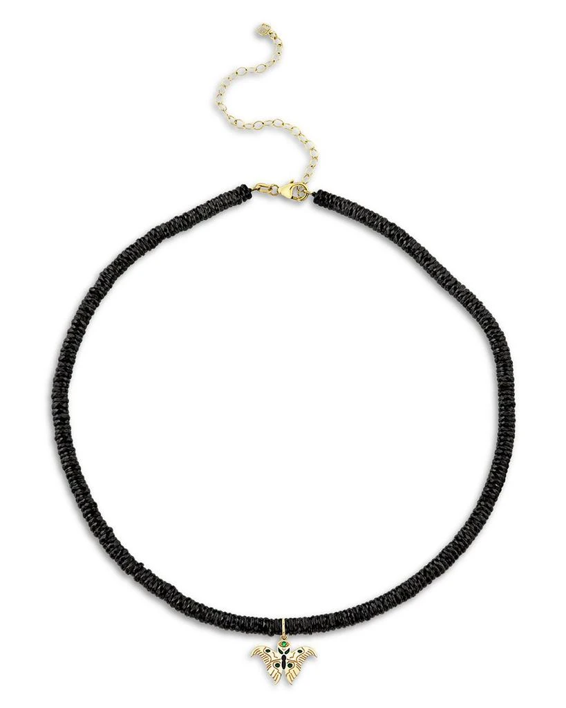 Sydney Evan Wicked x Sydney Evan 14K Yellow Gold Multi Gemstone Elphaba Moth Pendant Sydney Evan Necklace, 18" 1