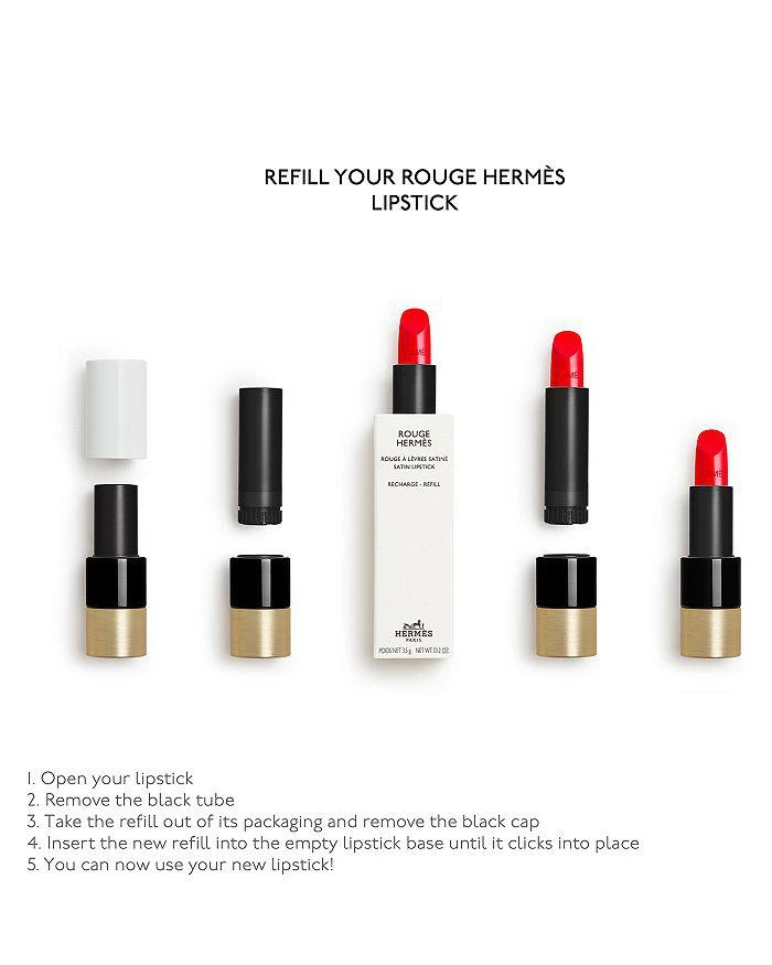 Hermes Rouge Hermès Satin Lipstick & Refill 3