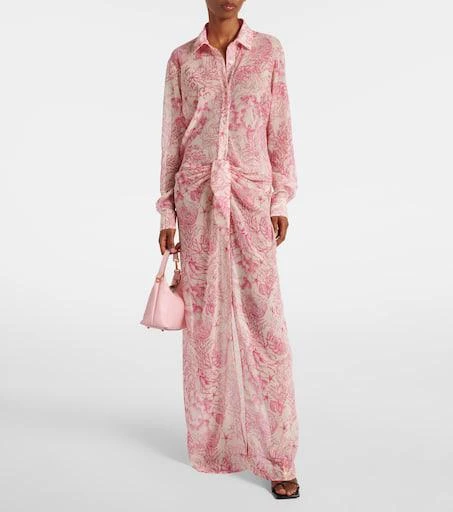 Versace Gathered printed shirt dress 2