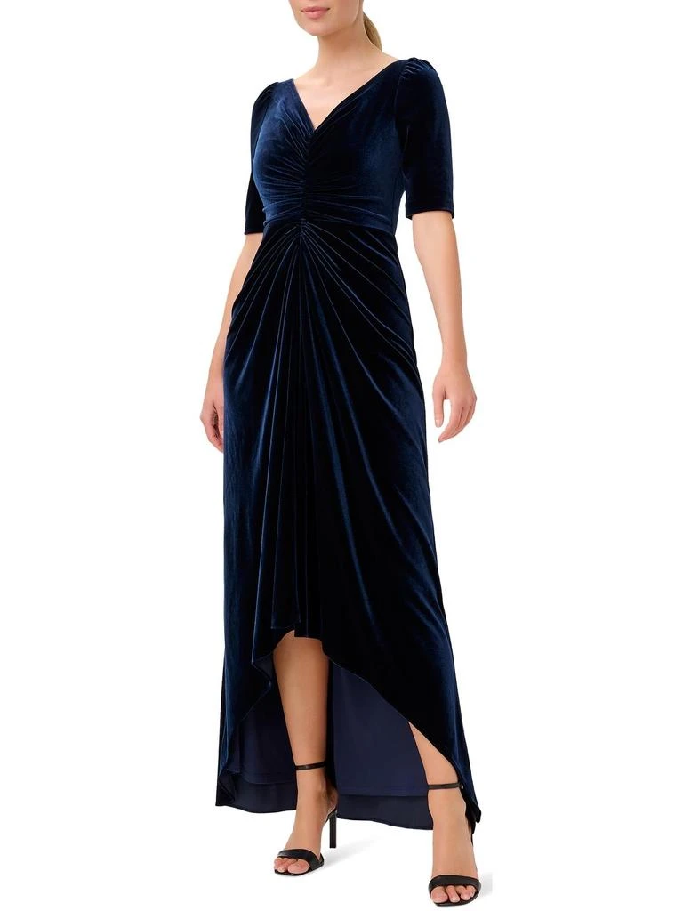 Adrianna Papell Plus Womens Velvet Maxi Evening Dress 1