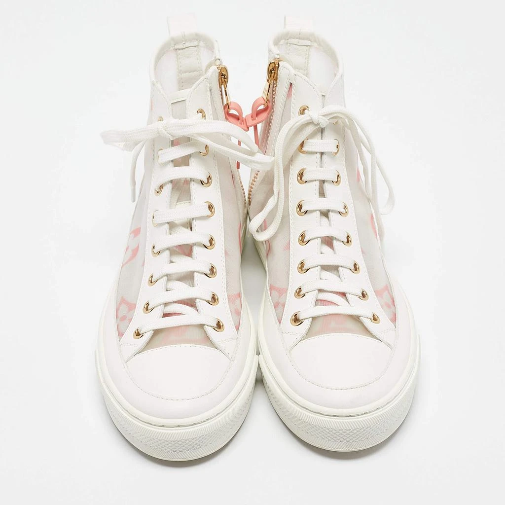 Louis Vuitton Louis Vuitton White Leather Mesh and Leather Stellar Sneakers Size 37.5 3