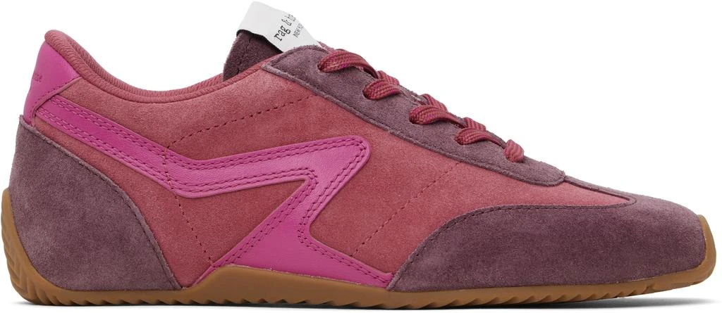 Rag & Bone Pink & Purple Suede Ultra Slim Retro Runner Sneakers 1