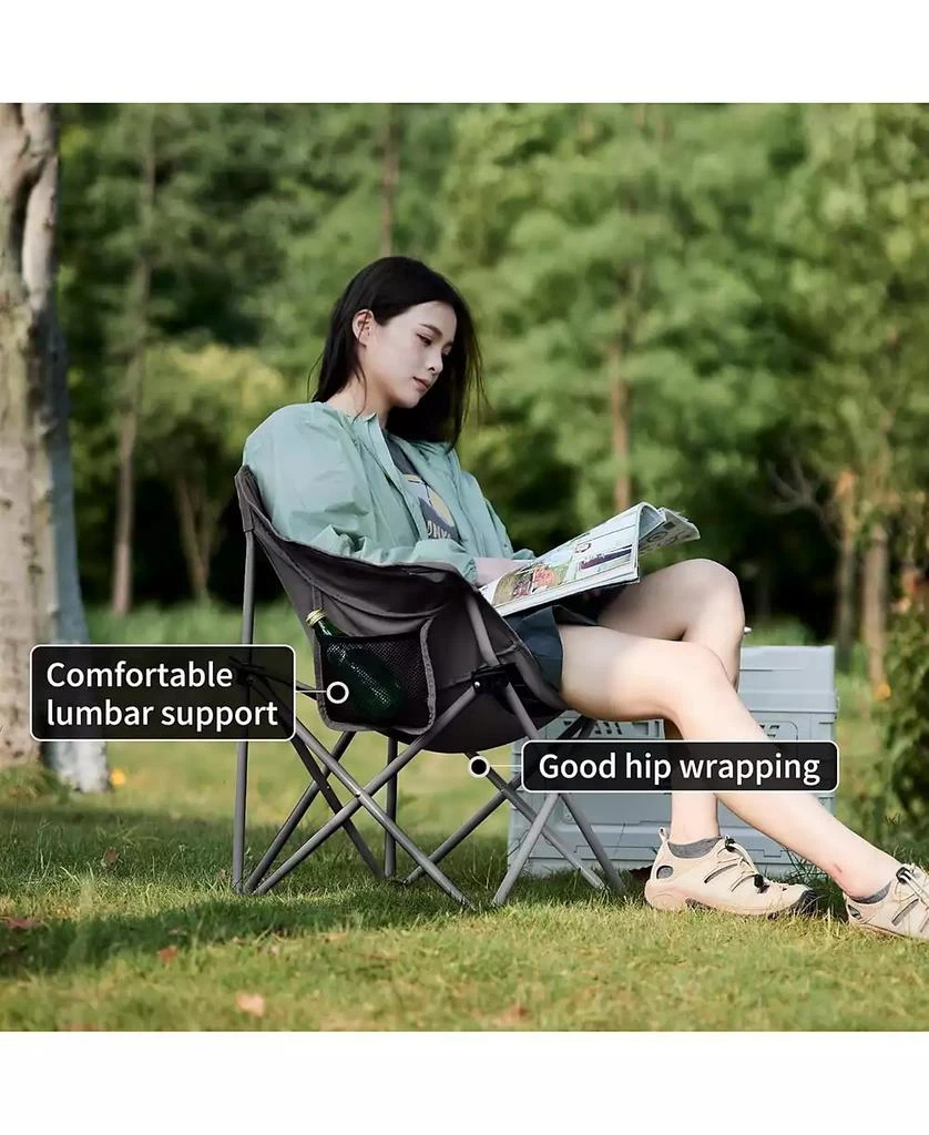 Naturehike Foldable Camping Chair Can bear 110 kg Fishing Chair Portable folding chair With armrest and two pockets 4