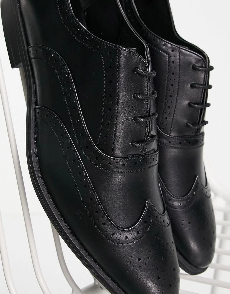 ASOS DESIGN ASOS DESIGN faux leather brogue shoes in black 4