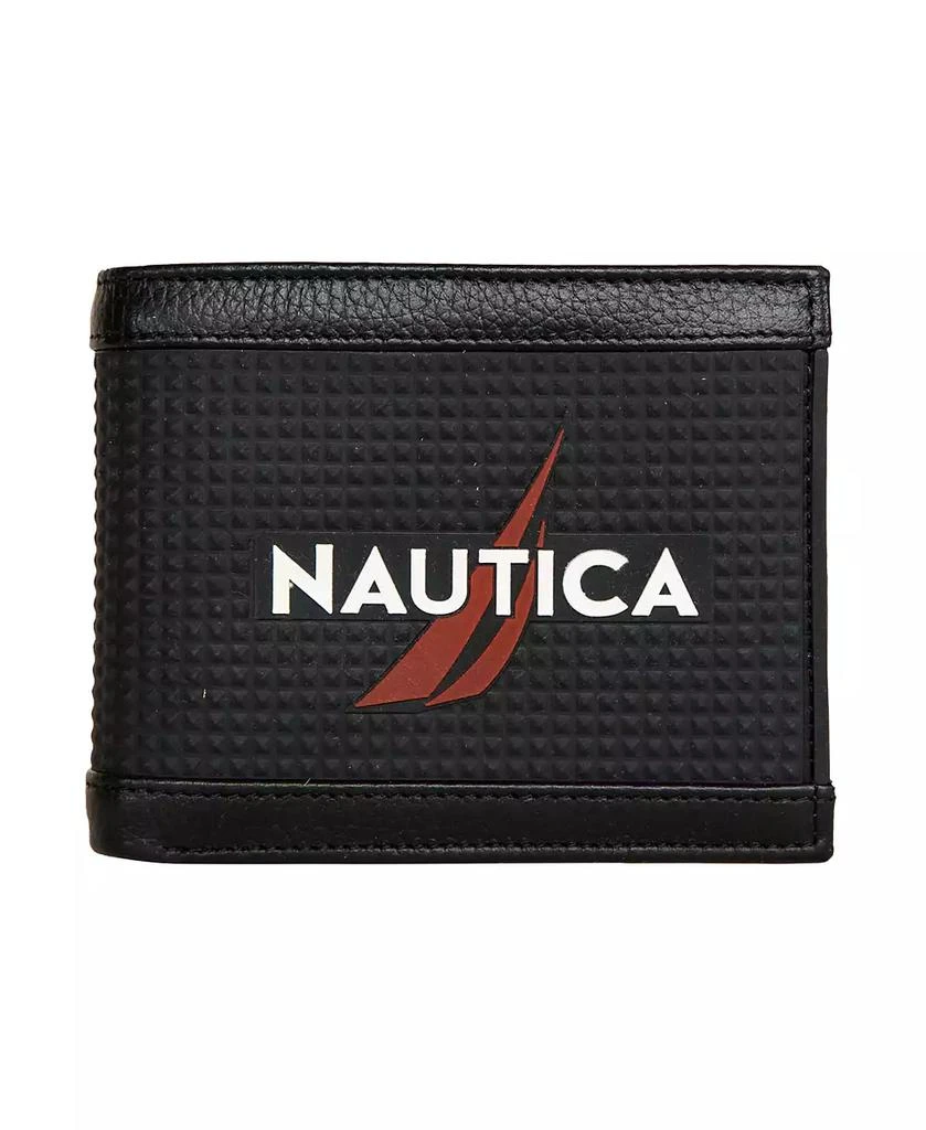Nautica Men's Logo Rubber Leather Bifold Wallet 1