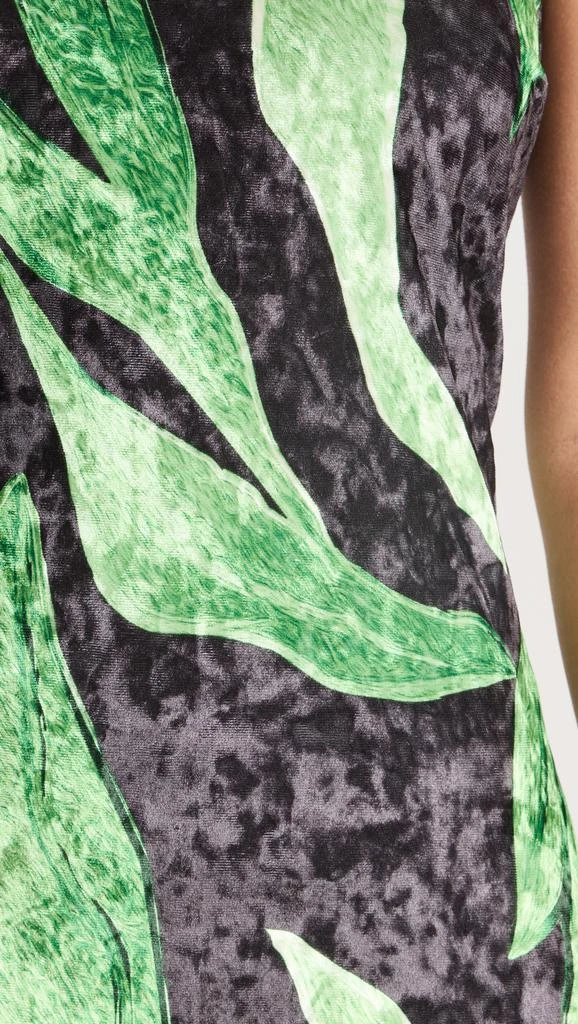Dur Doux Green Leaf Velvet Maxi Dress 5