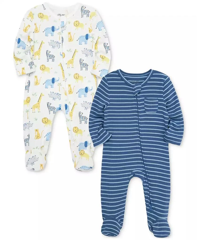 Little Me Baby Boys Jungle Fun Footed Coveralls, 2 Piece Set 3