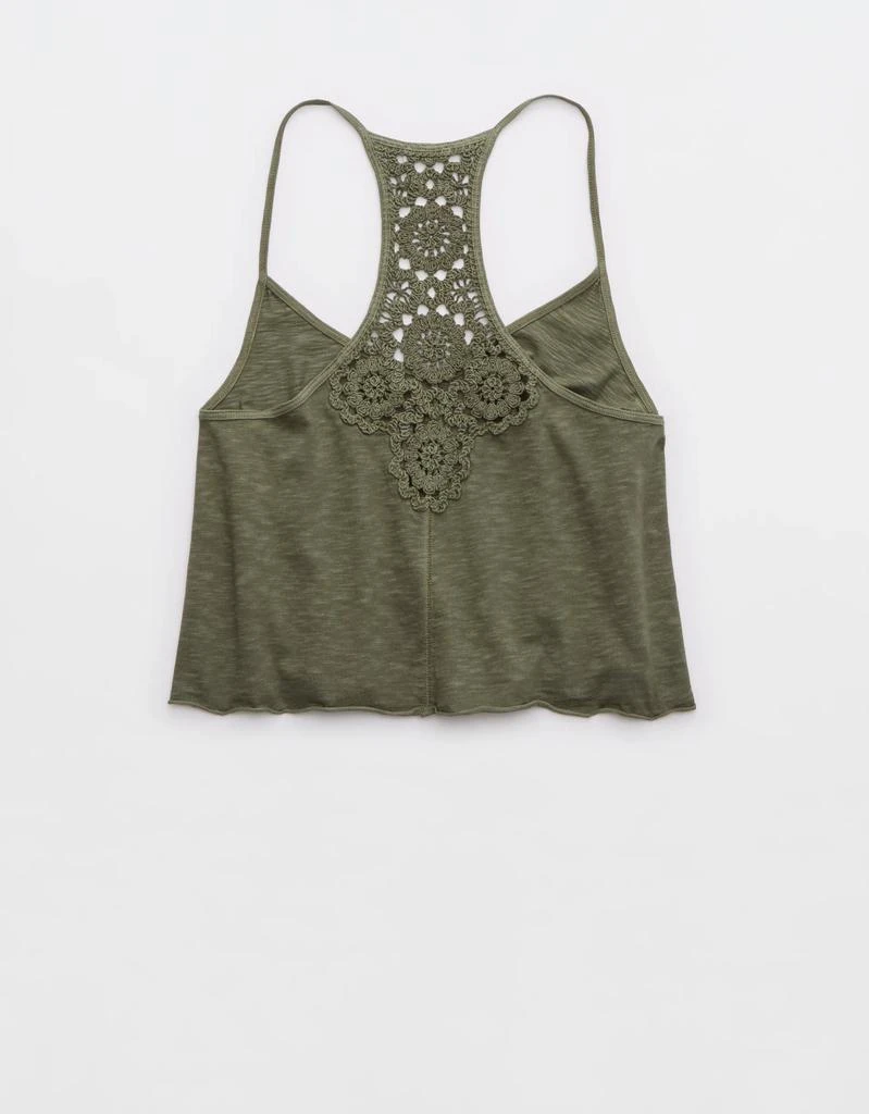 Aerie Aerie Summer House Crochet Back Cropped Tank Top 4