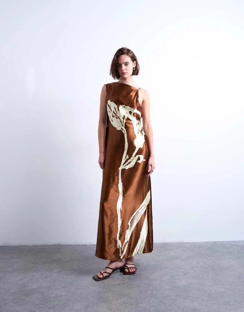 topshop ruched midi dress Topshop ruched bandeau midi dress in stripe