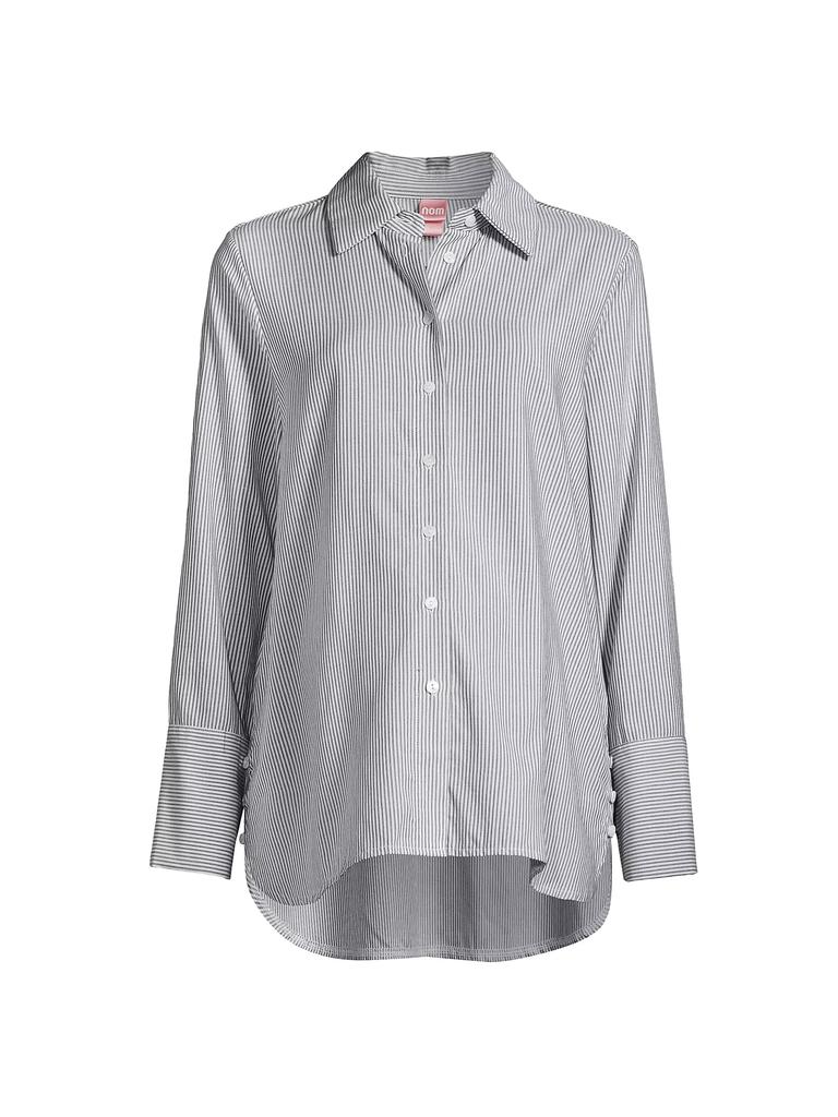 Nom Maternity The Everyday Striped Cotton-Blend Shirt