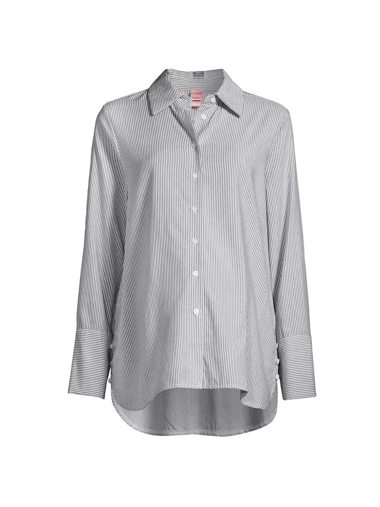 Nom Maternity The Everyday Striped Cotton-Blend Shirt 1