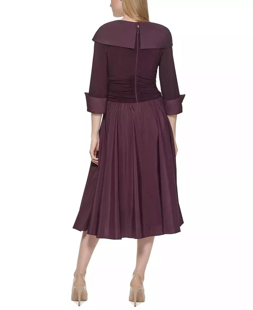 Jessica Howard Petite 3/4-Sleeve Portrait-Collar Fit & Flare Dress 2