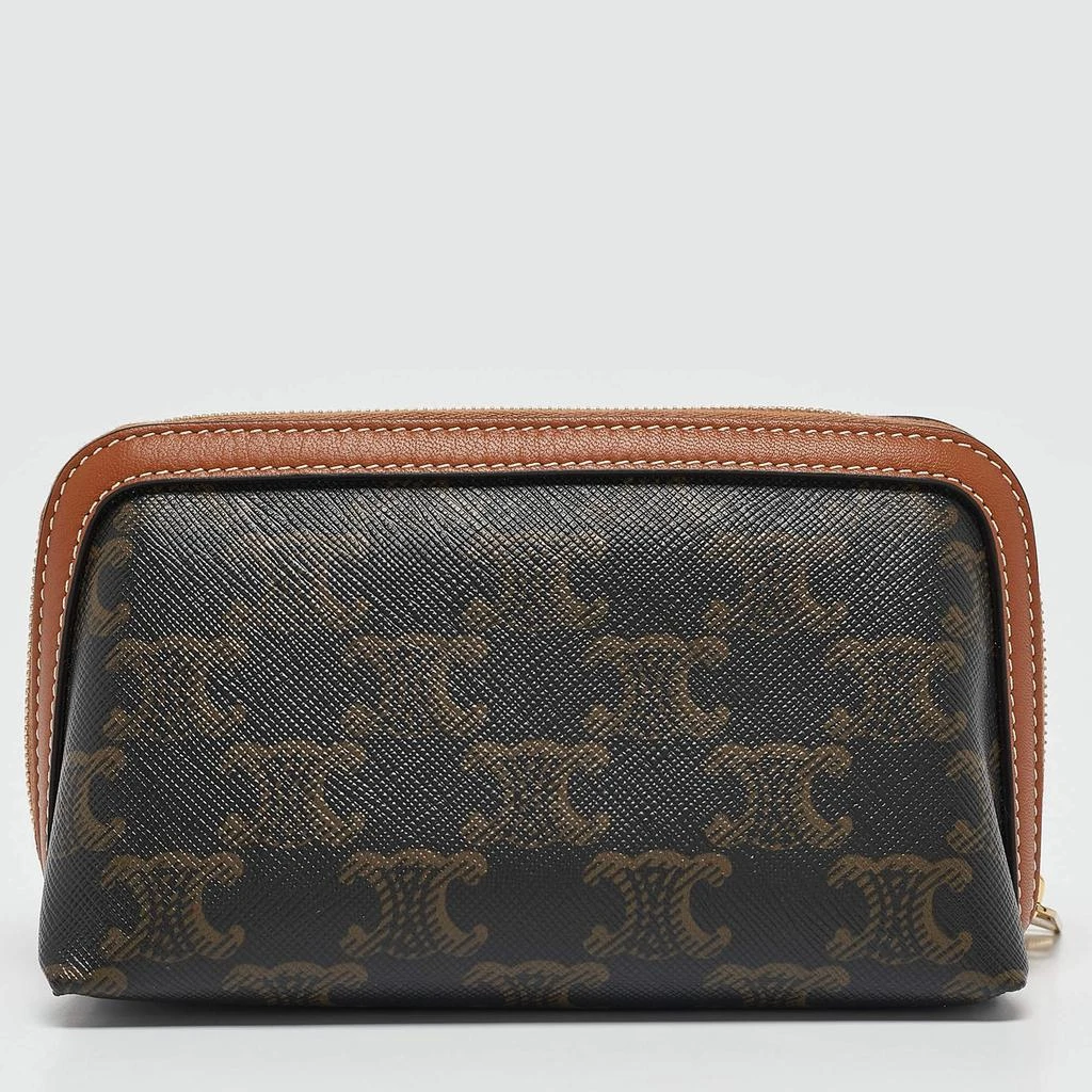 Celine Celine Tan Triomphe Coated Canvas Mini Cosmetic Pouch 4