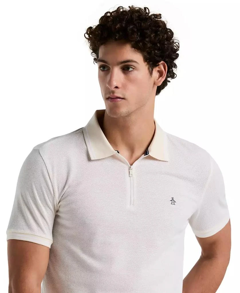 Original Penguin Men's Quarter-Zip Jacquard Polo Shirt 3
