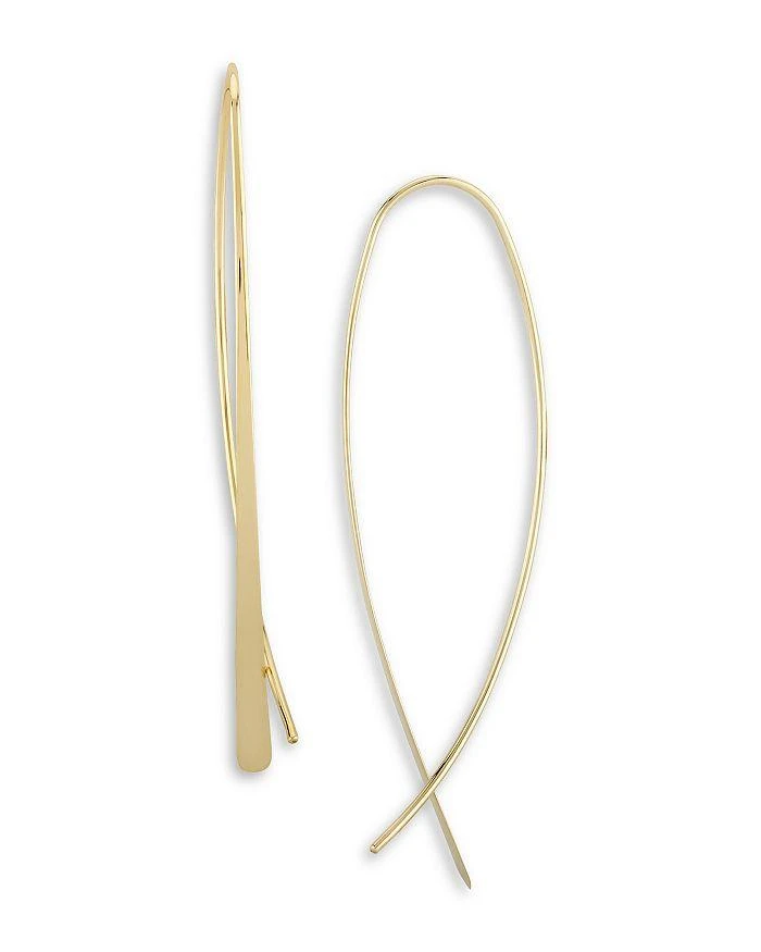 Moon 
Meadow 14K Yellow Gold Tapered Teardrop Threader Earrings 1