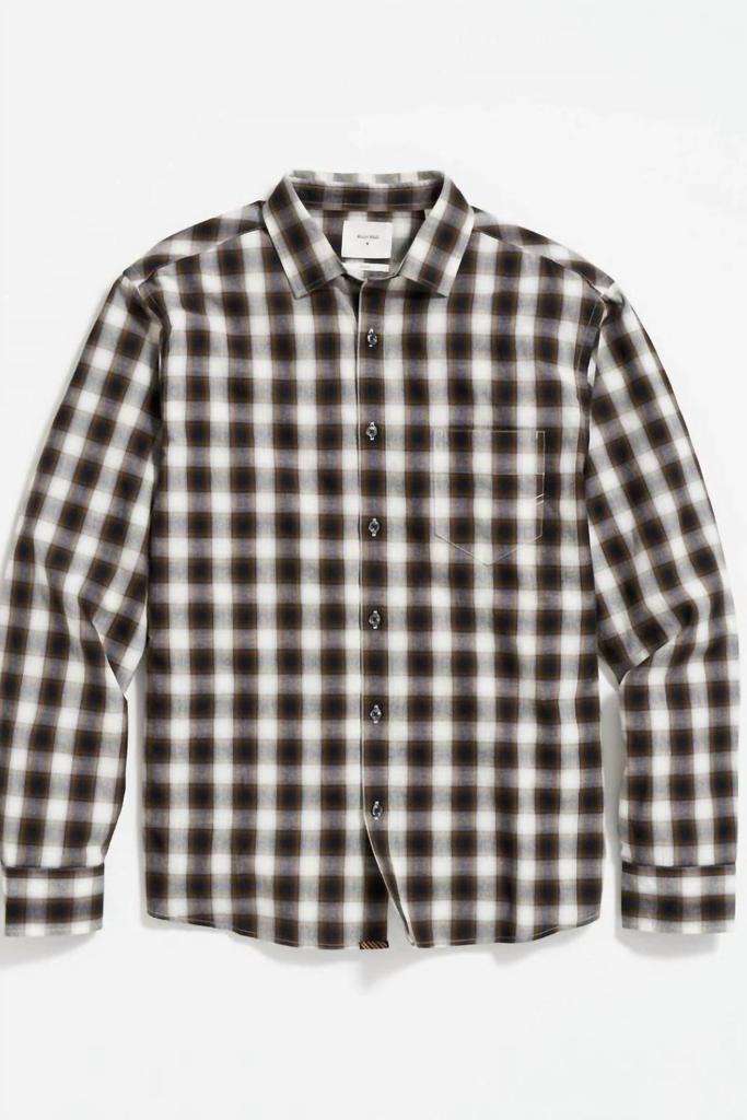 Billy Reid Shadow Plaid Tuscumbia Shirt In Black/multi