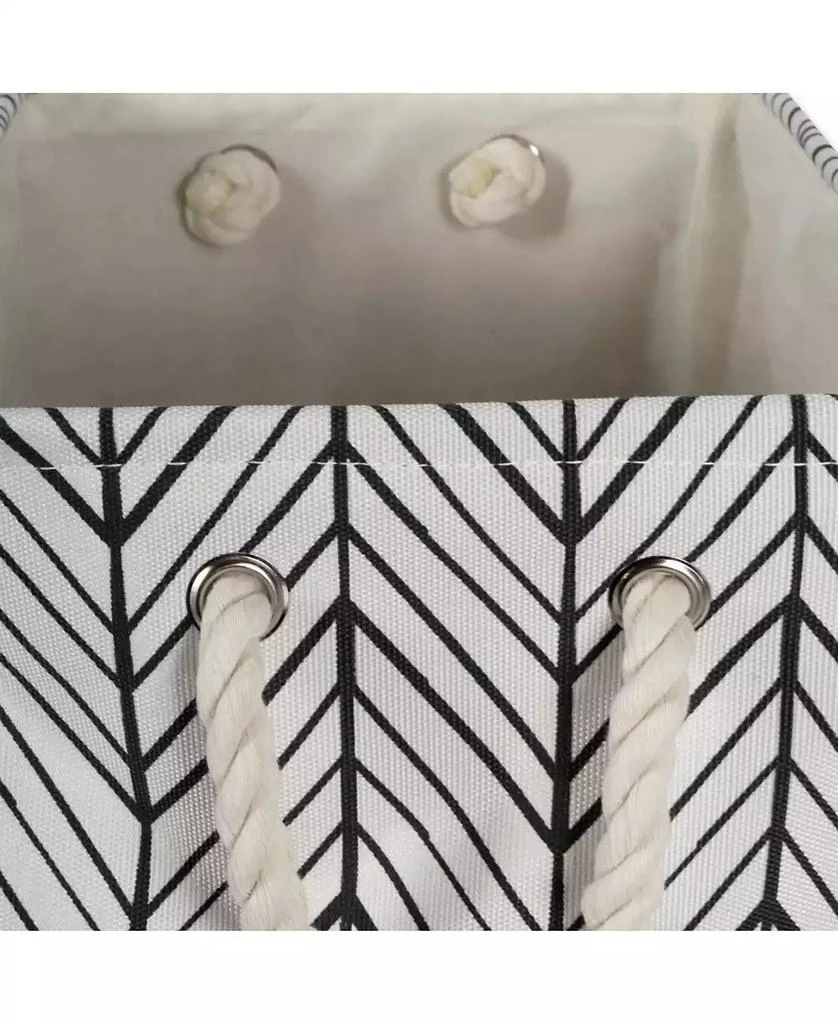 Design Imports Polyester Bin Herringbone Square 2