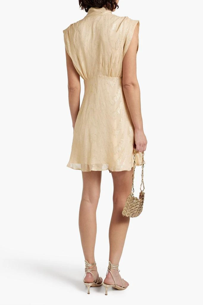 IRO Leven cutout silk-blend metallic fil coupé georgette mini dress 3